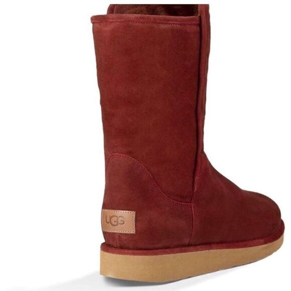 UGG COLLECTION ABREE SUEDE WOMEN SHORT BOOTS RUST US 6 - Picture 4 of 11